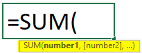 SUM Cells Syntax