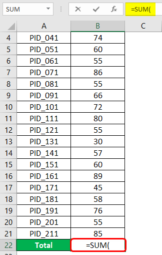 SUM Cells in Excel 1-3