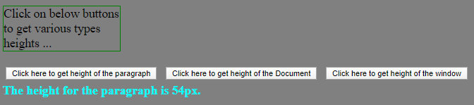 jQuery height() Example 1 paragraph Example 1