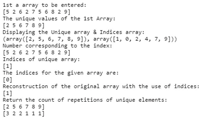numpy.unique( ) function-1