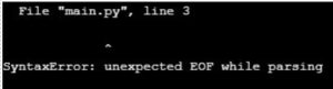 unexpected EOF while parsing