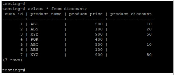 postgreSQL COALESCE 1