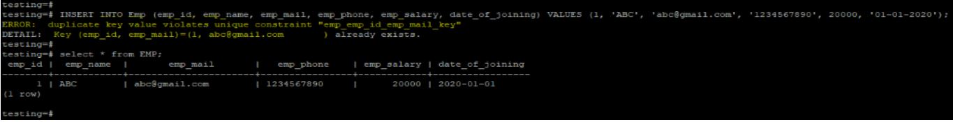 postgreSQL UNIQUE Constraint 8