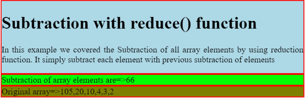 subtraction of elements