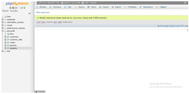 unique key in mysql 10