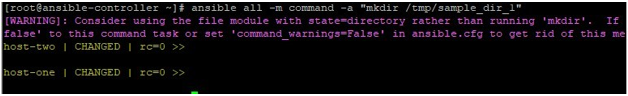 Ansible Create Directory output 1