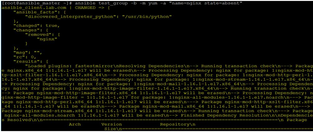 We use ‘state=absent