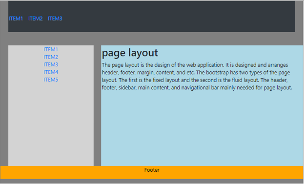 Bootstrap Page Layout output 2