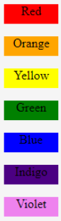 CSS Color Chart Example 1 CSS Color Chart Example 1