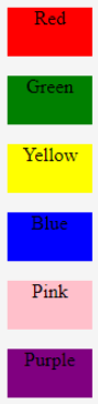 CSS Color Chart Example 3 Example 3