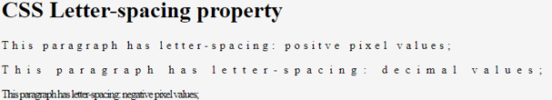 CSS Letter Spacing - 2