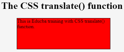 CSS translate Example 