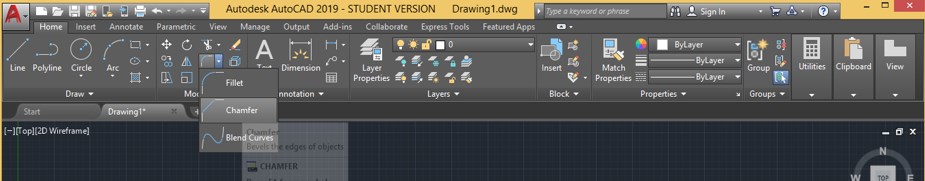 Chamfer command Chamfer command