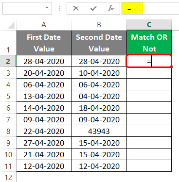 Compare Dates in Excel 1-2