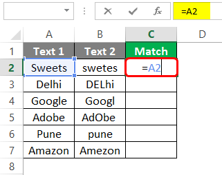 Compare Two Columns in Excel for Match 1-3