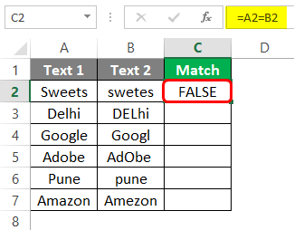 Compare Two Columns in Excel for Match 1-5