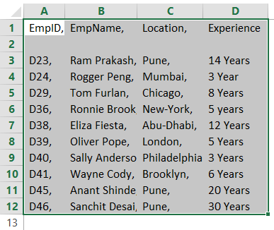 Divide Cell in Excel 1-4