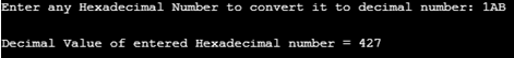 Hexadecimal in C Example 2