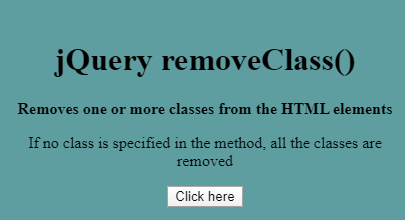 JQuery Remove Class output 2