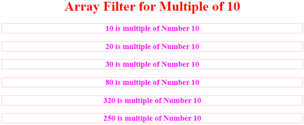 multiple of number 10