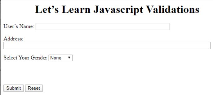 JavaScript Validation 1