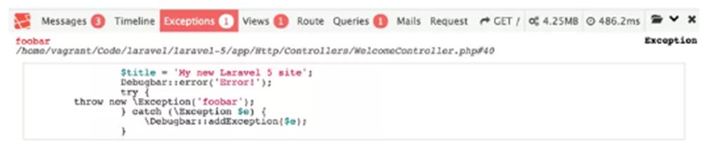 Laravel Debug op 3