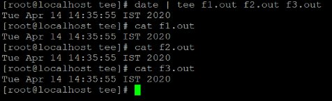 Linux tee Command Example 2 Linux tee Command Example 2