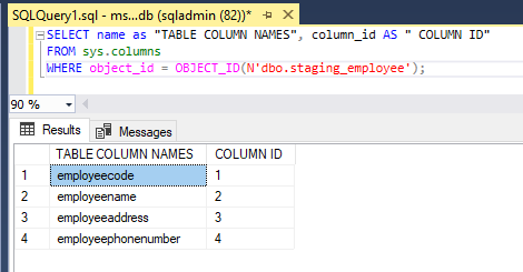 Metadata in SQL-2.1