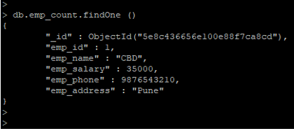 findOne Method Example 5 findOne Method Example 5