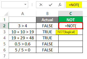NOT -Logical Function 5-2