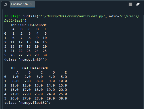 Pandas DataFrame.astype()-1.2