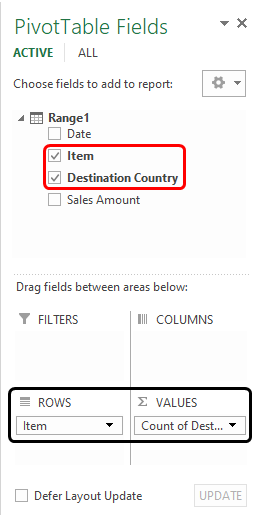 Pivot Table Fields Pivot Table Fields