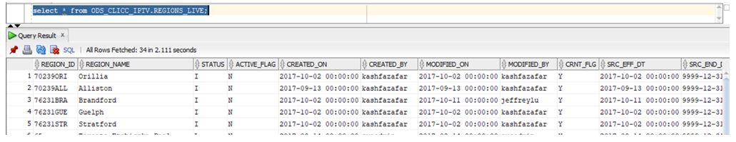 different columns in the specified main table