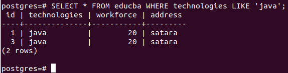 PostgreSQL Like Example 5