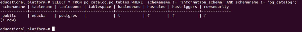 PostgreSQL List Tables-3.3 PostgreSQL List Tables-3.3