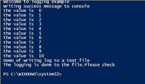 PowerShell Logging output 2