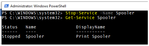 PowerShell Stop-Service output 2