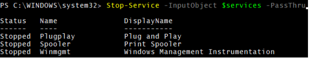 PowerShell Stop-Service output 7
