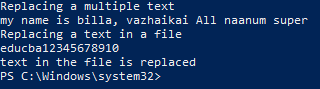 PowerShell String Replace Example 4