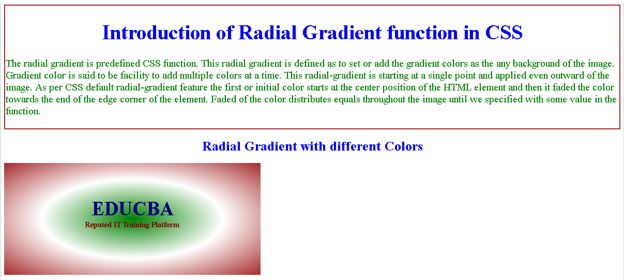 Radial Gradient in CSS1