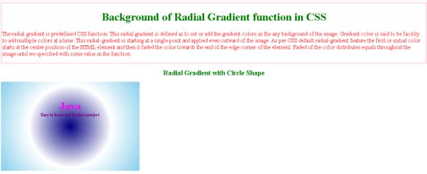Radial Gradient in CSS2