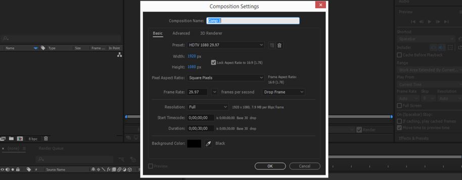 Composition setting box Composition setting box