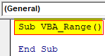 VBA Selecting Range Example 1-2