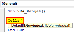 VBA Selecting Range Example 4-2