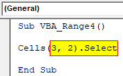 VBA Selecting Range Example 4-3