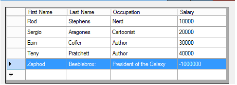 C# Data Grid View output 1