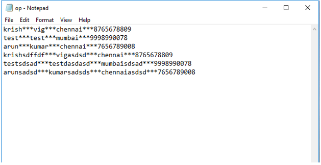 C# Data Grid View output 2