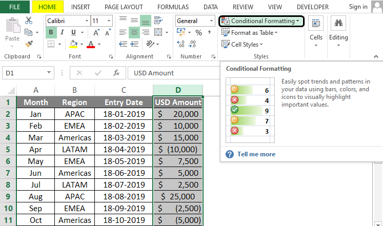 conditional formatting