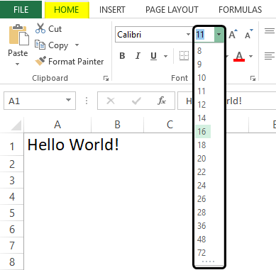 formatting in excel 1-5