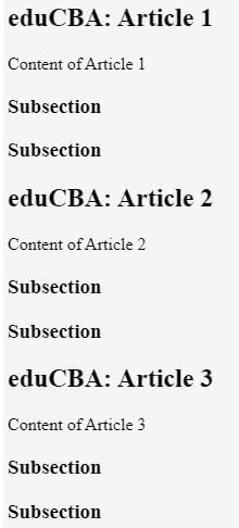 html section tag output 2